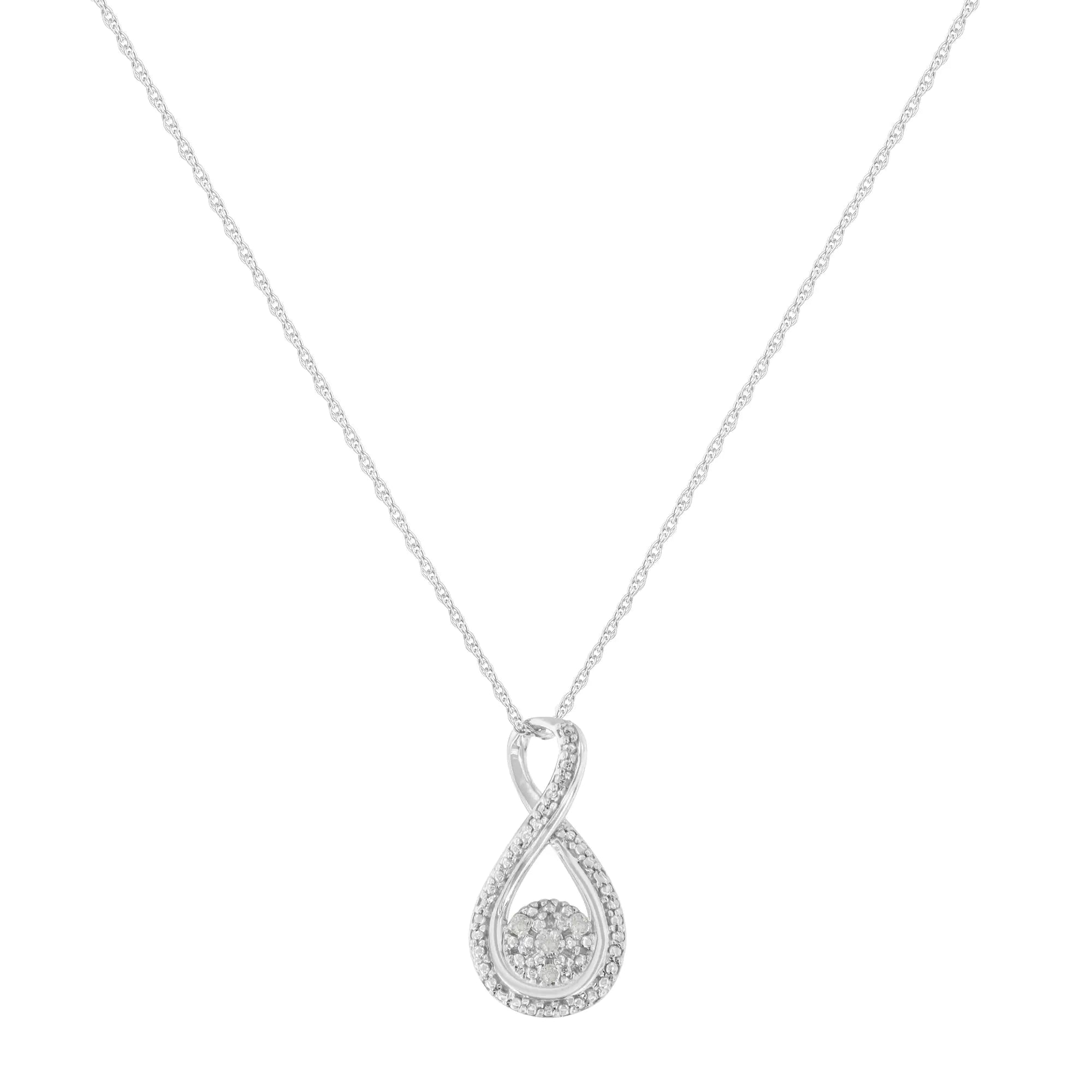 925 Sterling Silver Diamond Accent Infinity 18" Pendant Necklace