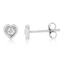 925 Sterling Silver 1/10 Cttw Miracle-Set Diamond Stud Earrings  