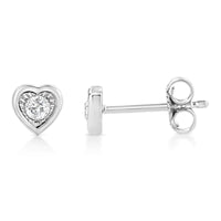 925 Sterling Silver 1/10 Cttw Miracle-Set Diamond Stud Earrings  