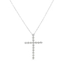 Brilliant-Cut Diamond Miracle-Set Shared Prong Cross Pendant Necklace