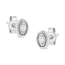 925 Sterling Silver 1/10 Cttw Miracle-Set Diamond Stud Earrings  