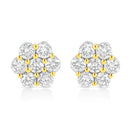 Miracle Set Princess-cut Diamond Solitaire Stud Earrings  