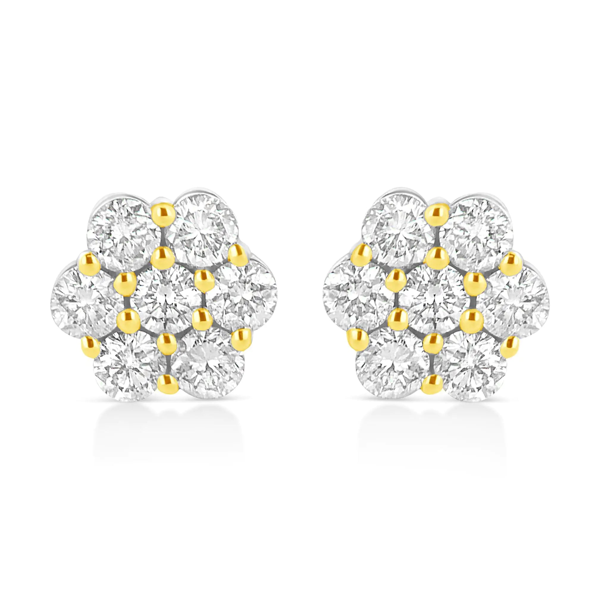 Miracle Set Princess-cut Diamond Solitaire Stud Earrings