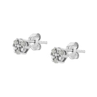 Prong Set Round-Cut Trio Diamond Stud Earrings 