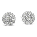 Miracle-Set Floral Cluster Push Back Stud Earrings