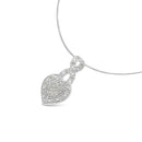 1/3 Cttw Diamond Awareness Ribbon Halo Heart 18" Pendant Necklace