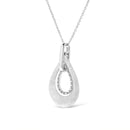 925 Sterling Silver Prong-Set Diamond Accent Fashion Double Drop Design 18" Pendant Necklace (I-J Color, I1-I2 Clarity)