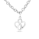 Open Heart with Center Vertical Infinity Chain Charm Bracelet