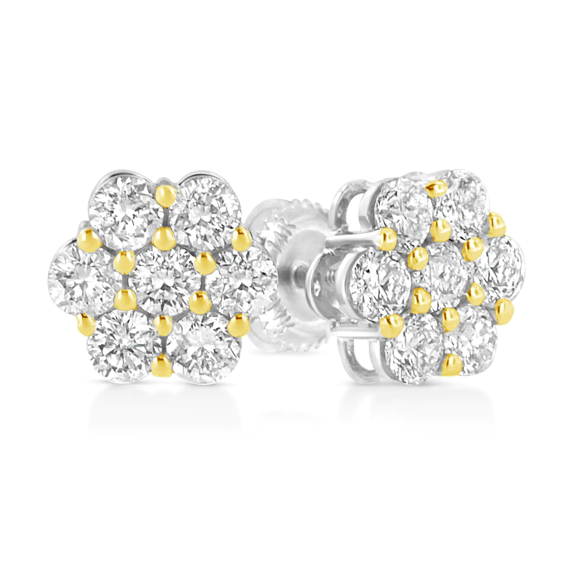 Miracle Set Princess-cut Diamond Solitaire Stud Earrings  