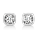 925 Sterling Silver 1/10 Cttw Miracle-Set Diamond Stud Earrings  