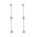 Miracle Set Diamond Accent 3-Stone Drop and Dangle Earring 