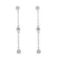 Miracle Set Diamond Accent 3-Stone Drop and Dangle Earring 