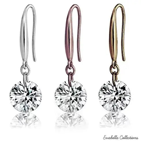 Drilled Naked Crystal Diamond on a Sterling Silver hook earrings