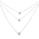 925 Sterling Silver 1/2 Cttw Round Diamond Medallion Multi-Strand Tri Pendant 18" Necklace (H-I Color, I2-I3 Clarity)