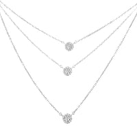 925 Sterling Silver 1/2 Cttw Round Diamond Medallion Multi-Strand Tri Pendant 18" Necklace (H-I Color, I2-I3 Clarity)