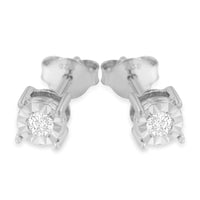 Round Near Colorless Diamond Miracle-Set Stud Earrings