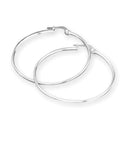 925 Sterling Silver Plain 1.8" Hoop Earrings  