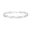 Prong Set Diamond Accent Ribbon and Infinity Link Bracelet 