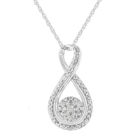 925 Sterling Silver Diamond Accent Infinity 18" Pendant Necklace