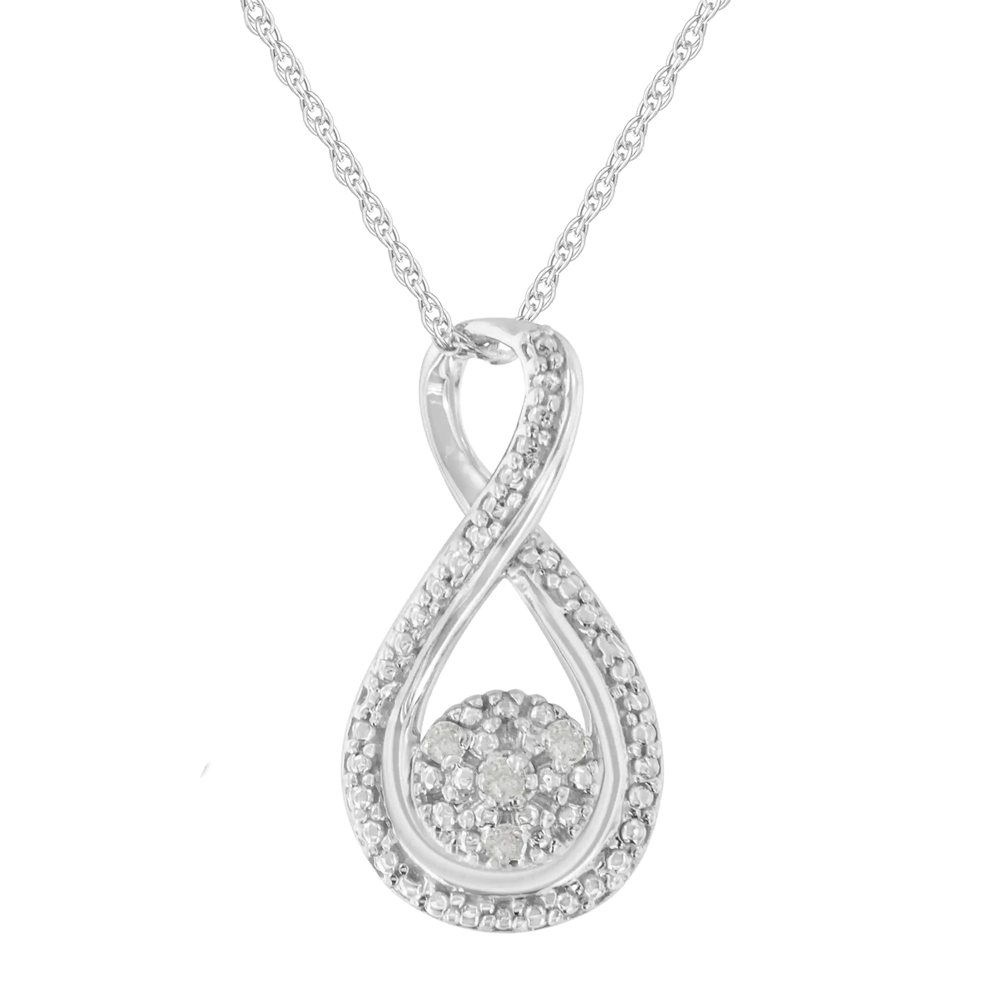 925 Sterling Silver Diamond Accent Infinity 18" Pendant Necklace