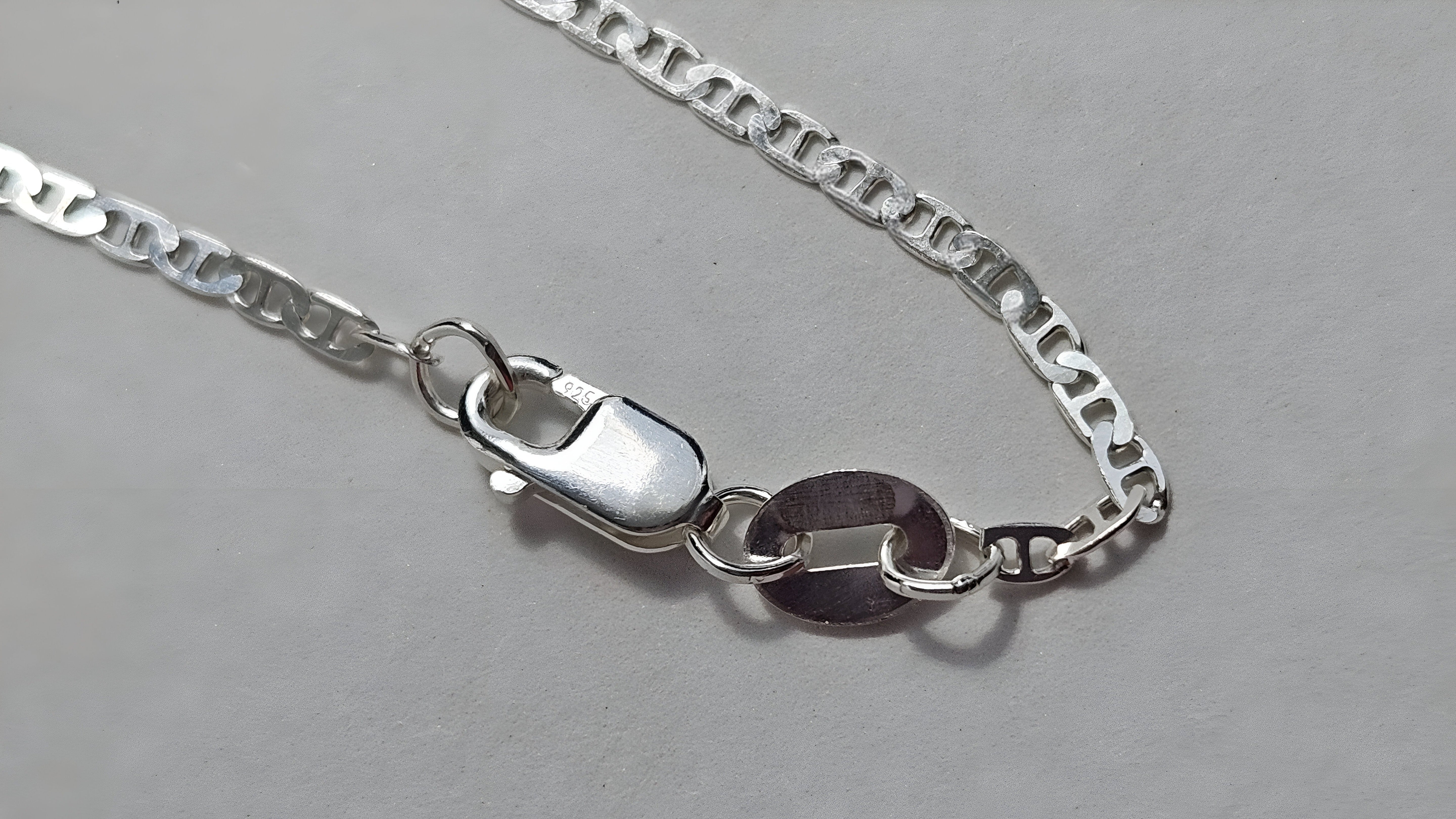 Women's 22" Single Flat Mariner Sterling Silver Necklace