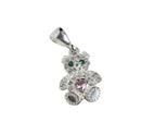 Cubic Zirconia Sterling Silver Bear Pendant