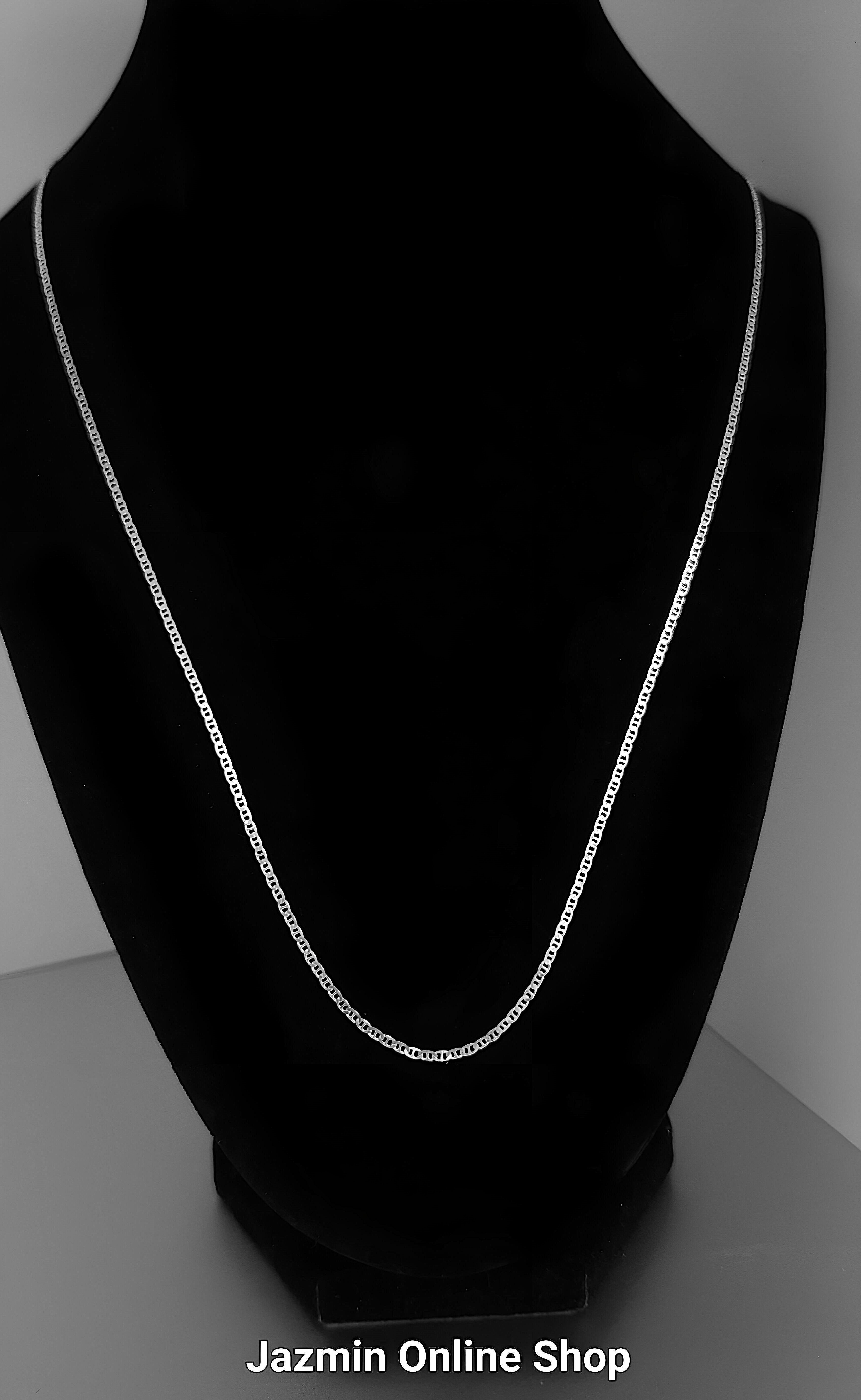 Women's 22" Single Flat Mariner Sterling Silver Necklace