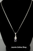 925 Sterling Silver Mystic Topaz Cubic Zirconia Crystal Pendant