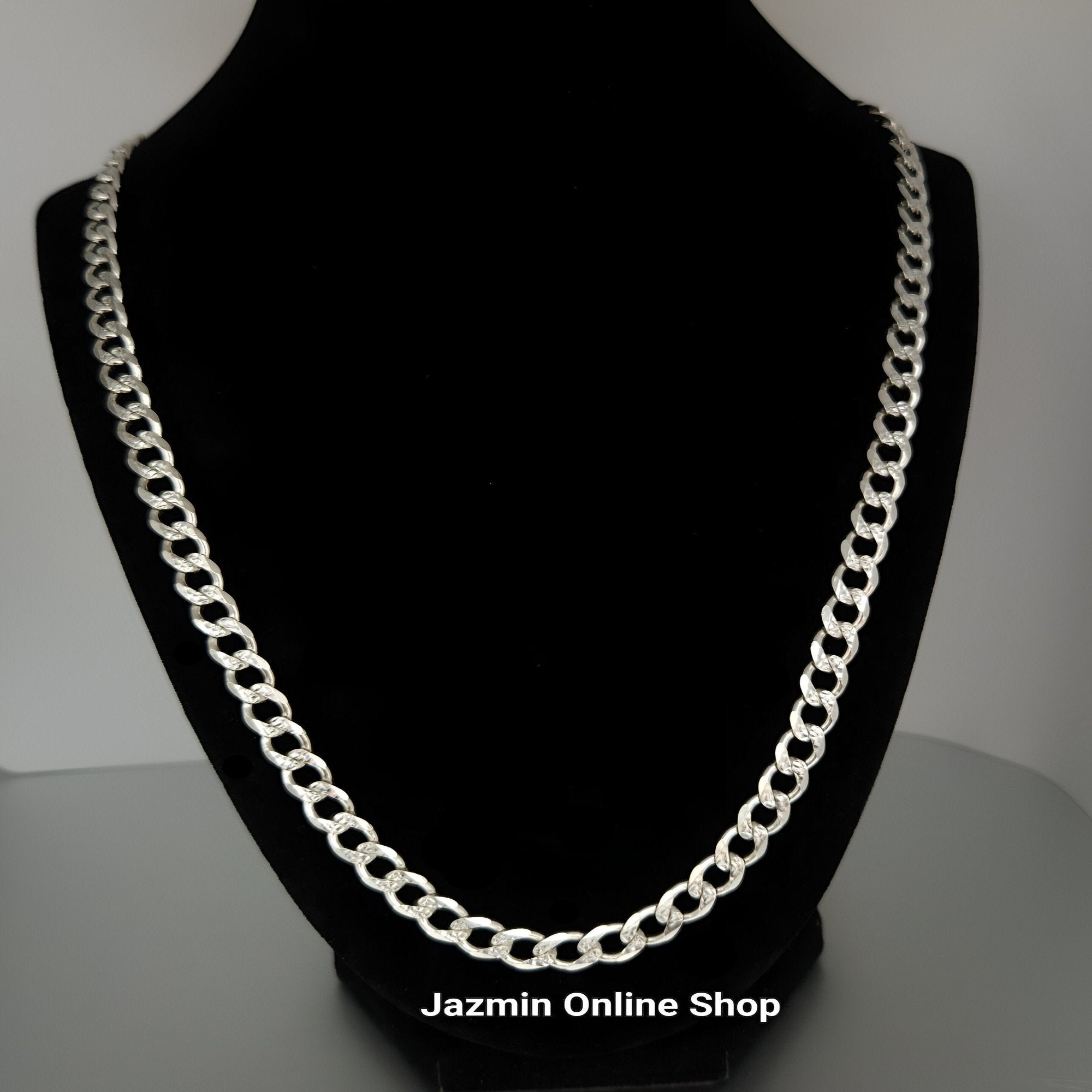 26'' Men's Sterling Silver Curb Necklace