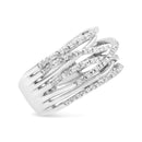 925 Sterling Silver 1/4 Cttw Round-Cut Diamond Bypass Crossover Ring (I-J Color, I1-I2 Clarity)