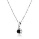 Treated Color Diamond Solitaire 18" Milgrain Pendant Necklace