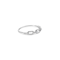 925 Sterling Silver Diamond Accent Paperclip Band Ring