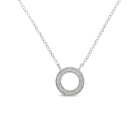 1/6 cttw Diamond Hoop Circle Pendant Necklace (I-J, I3-Promo)