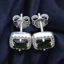 Square Cubic Zirconia Crystal Stud Earrings  