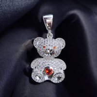 Moissanite Teddy Bear Sterling Silver Pendant