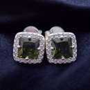 Square Cubic Zirconia Crystal Stud Earrings  