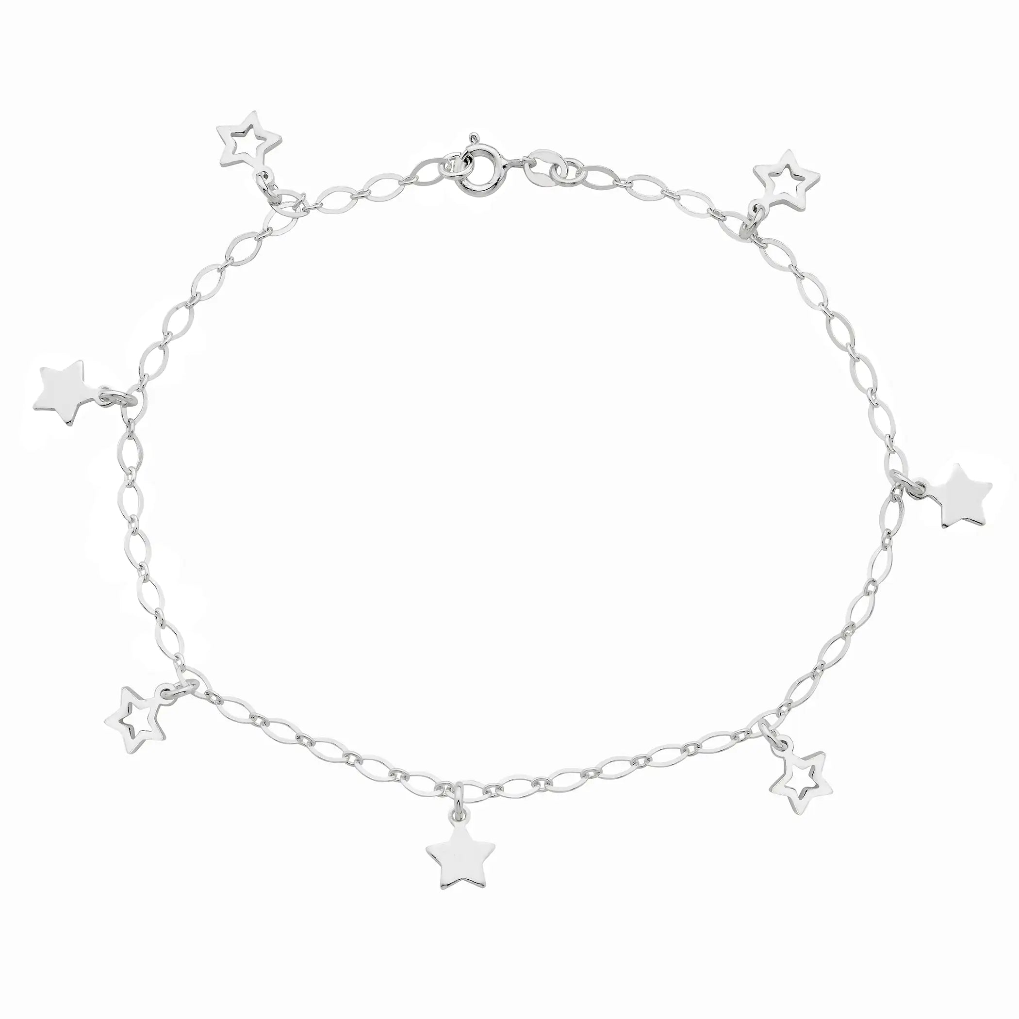 925 Sterling Silver Star Charm Bracelet