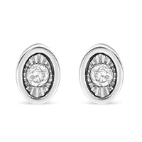 925 Sterling Silver 1/10 Cttw Miracle-Set Diamond Stud Earrings  