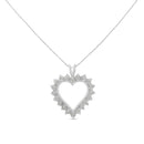 1/10 cttw 3-Prong Diamond Open Heart Pendant Necklace - 18” 