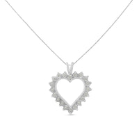 1/10 cttw 3-Prong Diamond Open Heart Pendant Necklace - 18” 