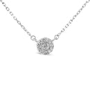 925 Sterling Silver 1/2 Cttw Round Diamond Medallion Multi-Strand Tri Pendant 18" Necklace (H-I Color, I2-I3 Clarity)