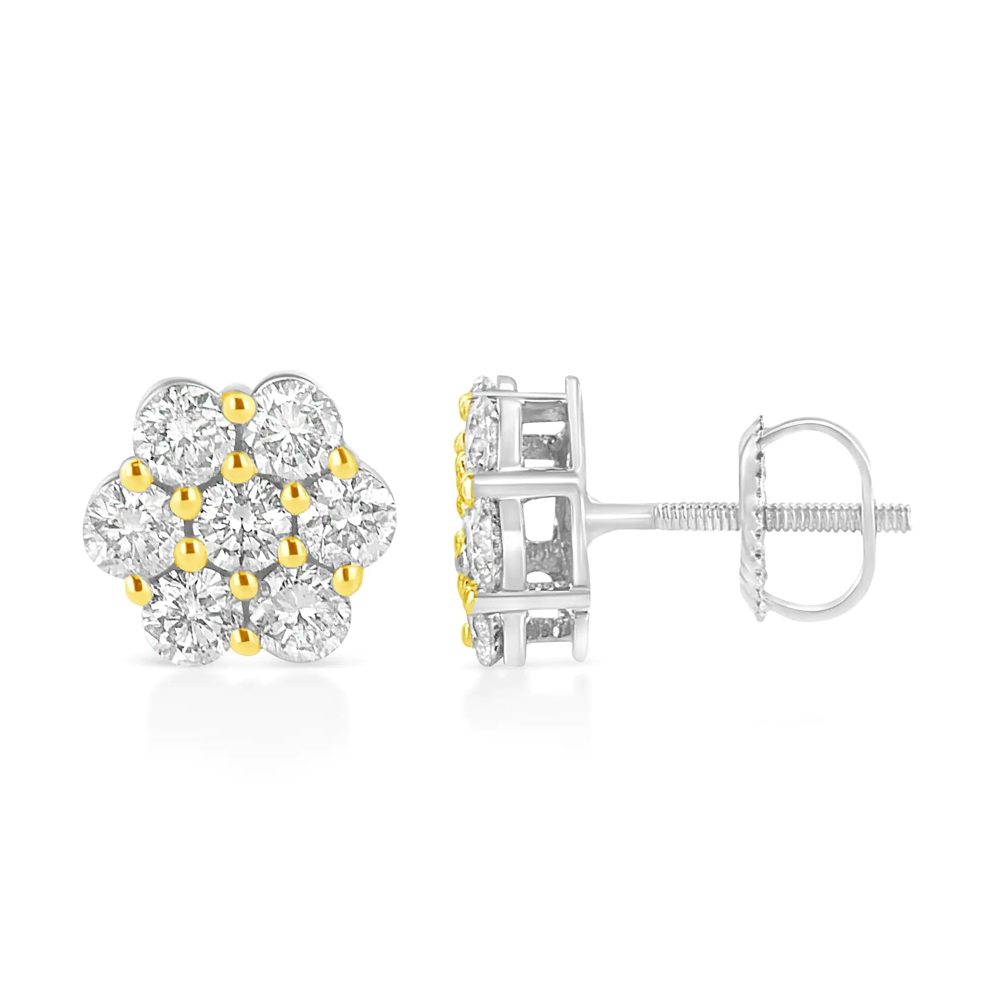 Miracle Set Princess-cut Diamond Solitaire Stud Earrings  