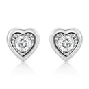 925 Sterling Silver 1/10 Cttw Miracle-Set Diamond Stud Earrings  