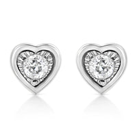 925 Sterling Silver 1/10 Cttw Miracle-Set Diamond Stud Earrings  