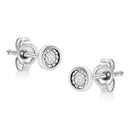 925 Sterling Silver 1/10 Cttw Miracle-Set Diamond Stud Earrings  