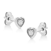 925 Sterling Silver 1/10 Cttw Miracle-Set Diamond Stud Earrings  