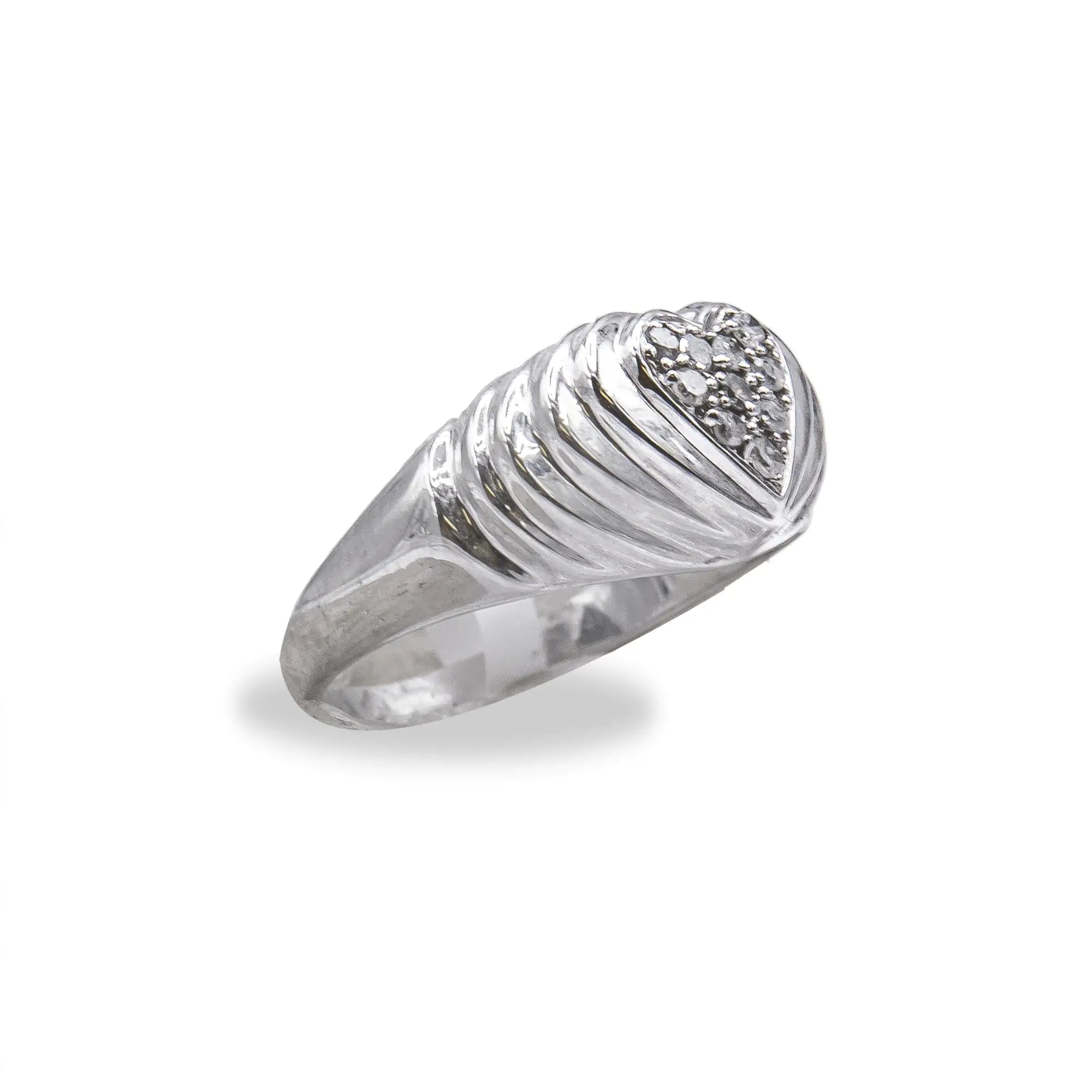  1/6 Cttw Round Diamond "Heartbeat" Heart Band Ring