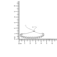 925 Sterling Silver 1/10 Cttw Diamond Miracle Plate in Bypass Style "S" Links Adjustable Bolo Bracelet (I-J Color, I2-I3 Clarity) - 6”-10”