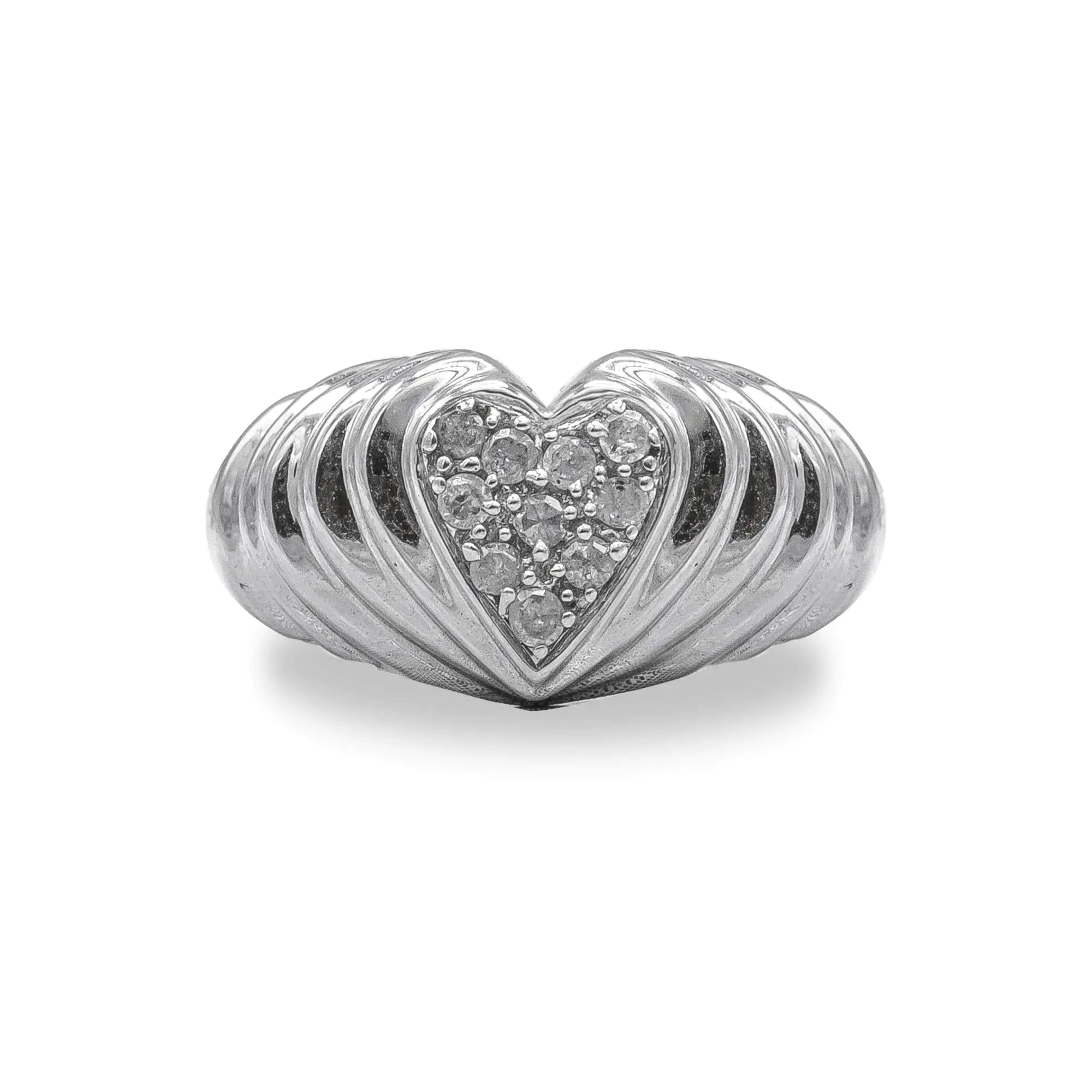  1/6 Cttw Round Diamond "Heartbeat" Heart Band Ring