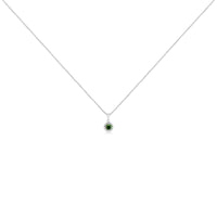 Treated Color Diamond Solitaire 18" Milgrain Pendant Necklace